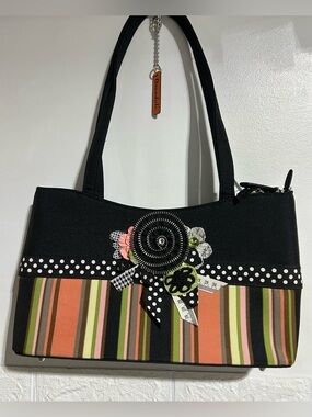 Avondale Designs Embellished Striped Shoulder Bag-NWOT